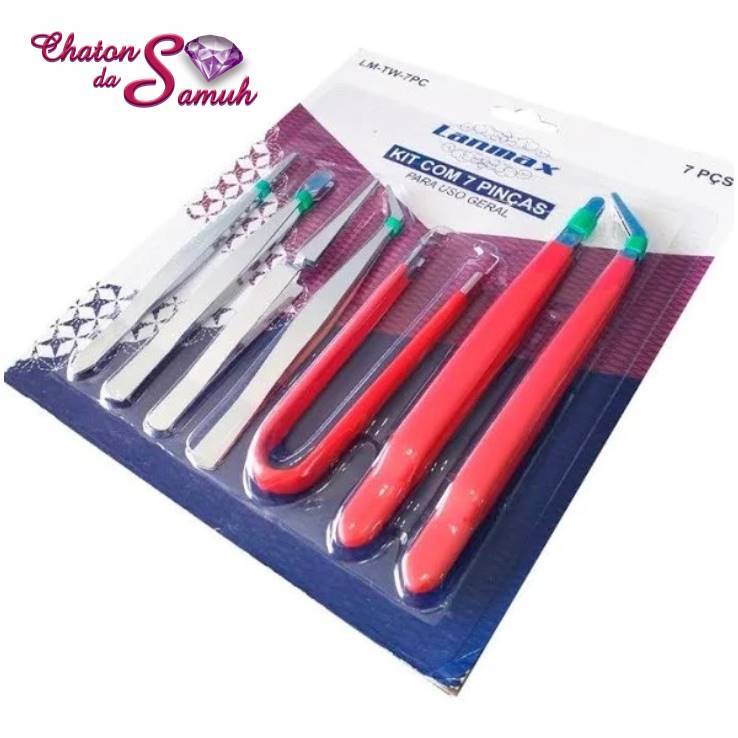 Kit 7 Pinças Profissionais Uso Geral Lanmax em Oferta na Shopee