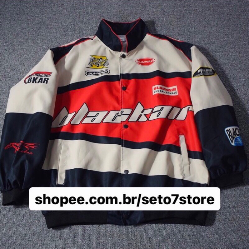 Jaqueta BlkAir | VERMELHA ou AZUL | UNISSEX | PRONTA ENTREGA | FORRADA | Estilo Retrô Vintage Americana