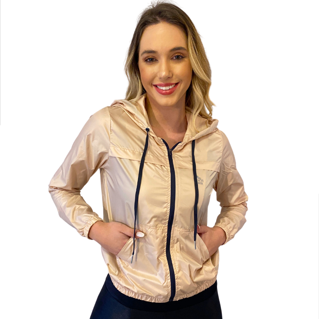 Jaqueta Corta Vento Feminina Impermeável Repelente a Água Com Capuz Zipper Agasalho Frio Bolso Canguru Treino Corrida Running Viagem Elegente Ultraleve Acetinado Impermeável Térmico Maia Estação Dia a Dia Trabalho Fitness Academia Proteção Solar Sem Forro
