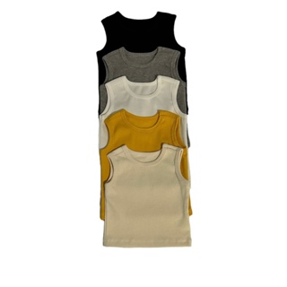 Kit 3 Regatas Infantil Bebê Recém Nascido Ribana de Alta Qualidade Confortavél em Oferta na Shopee