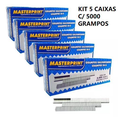 Kit 5 Caixas De Grampos Galvanizados 26/6 em Oferta na Shopee
