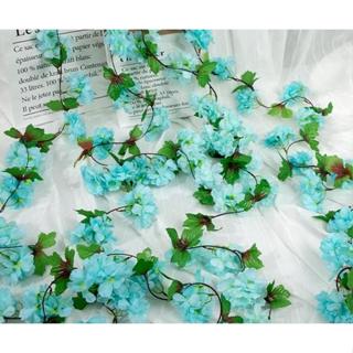 Corrente De Cerejeira Azul Claro Artificial 2,10m Flor Decoração em Oferta na Shopee