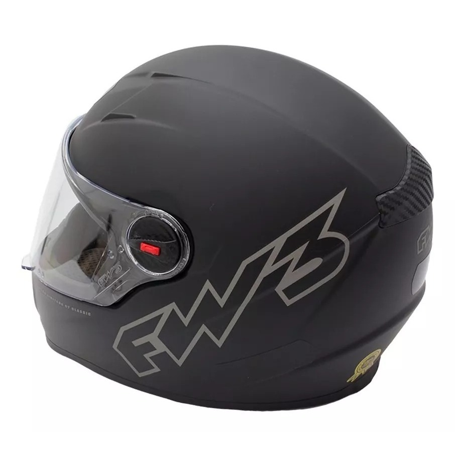 Capacete Moto Fechado Gt Classic Preto Fosco Fw3 Narigueira · foto 2