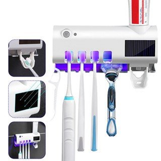 Dispenser Pasta de Dente Porta Escovas Com Esterilizador UV A Autómatico