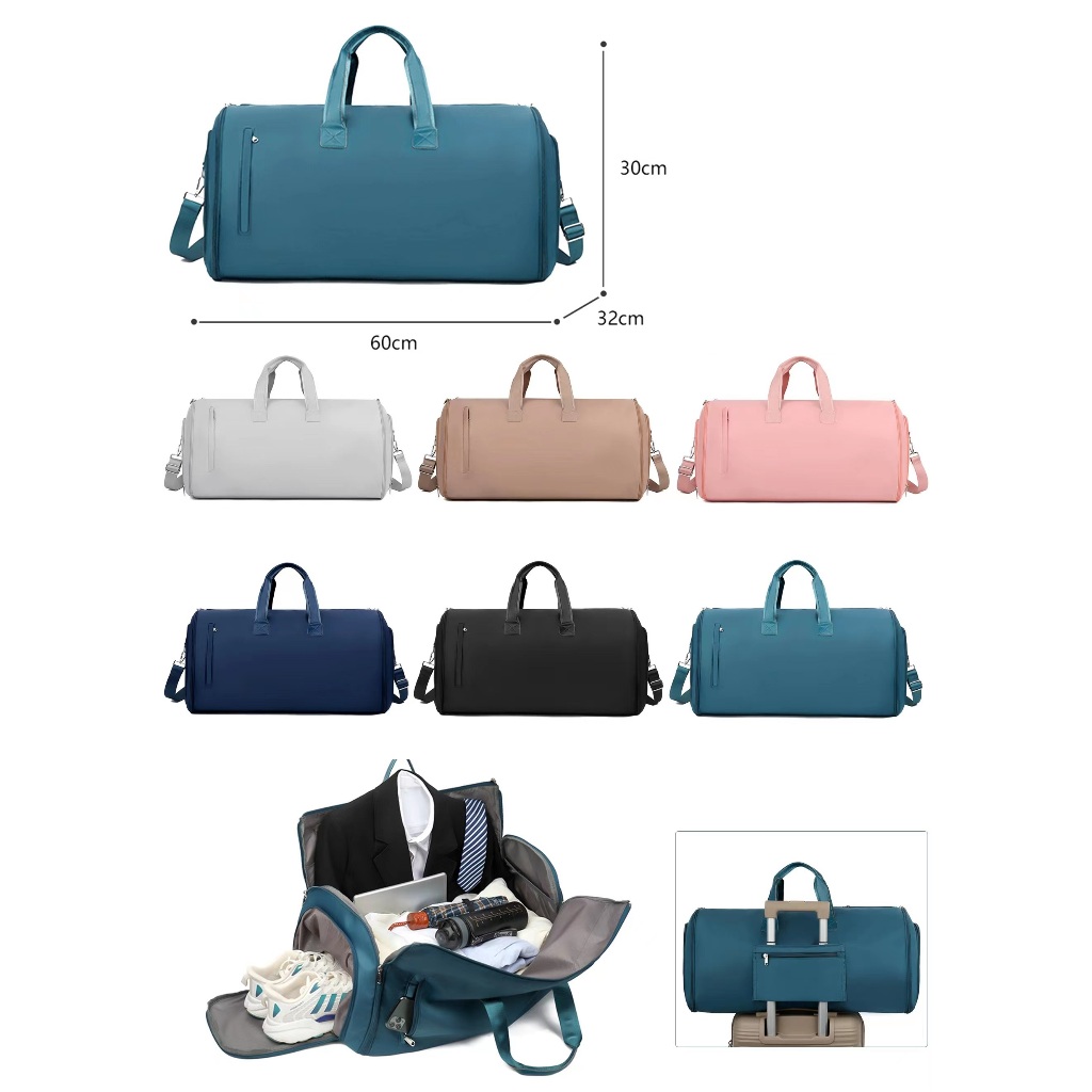 Bolsa de Viagem Multifuncional e Grande Capacidade Dobrável com Alça de Ombro e Transversal para Roupas e Acessórios