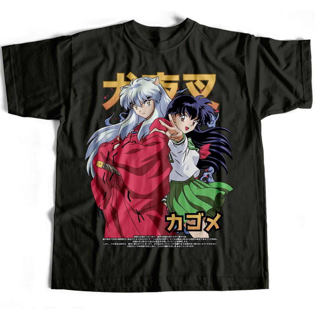 Camiseta Básica Inuyasha e Kagome Higurashi em Oferta na Shopee