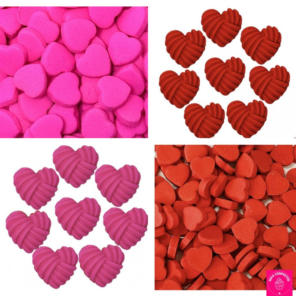 Confeitos de Açúcar artesanais 100% Comestíveis Modelos Coração - Sprinkles Diversas opções tamanhos em Oferta na Shopee