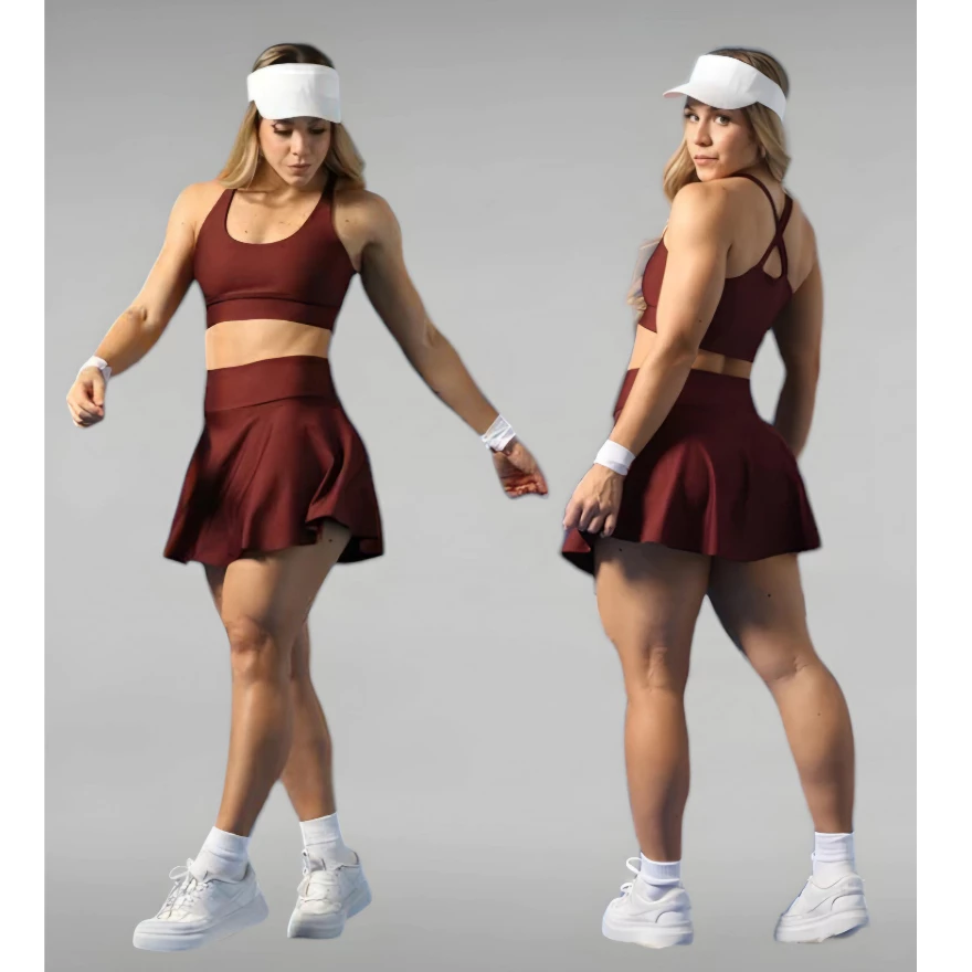 Conjunto Feminino Top + Short Saia Tampa Bumbum Beach Tennis Fitness Premium — imagem 1