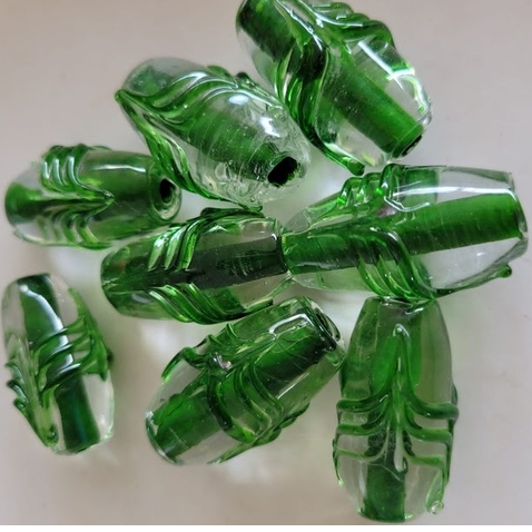 Kit C/ 3 ou 7  Unidades Firma De Murano Azeitona Cristal Escama Verde/Verde em Oferta na Shopee