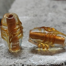 Kit C/ 3 ou 7  Unidades Firma De Murano Azeitona Cristal Escama Dourado/Dourado em Oferta na Shopee