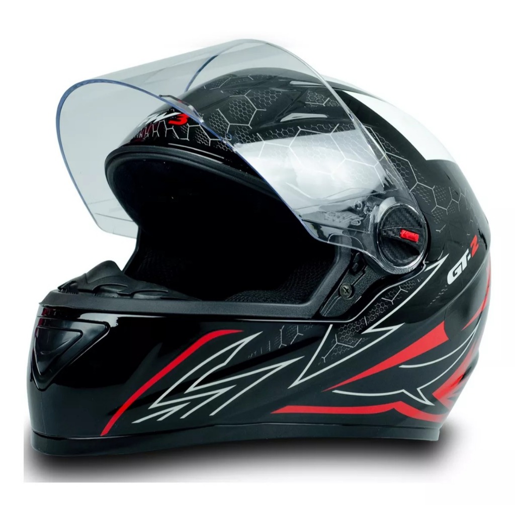 Capacete Fechado Gt 2 Fw3 Casco Pintado Viseira Cristal Cor Branco/Vermelho