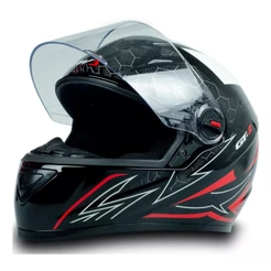 Capacete Fechado Gt 2 Fw3 Casco Pintado Viseira Cristal Cor Branco/Vermelho