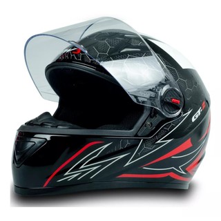 Capacete Fechado Gt 2 Fw3 Casco Pintado Viseira Cristal Cor Branco/Vermelho