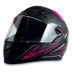 Capacete Com Viseira Masculino Feminino Fechado Gt2 Fosco Cor Rosa Desenho Capacete Fechado GT2 Rosa Fosco