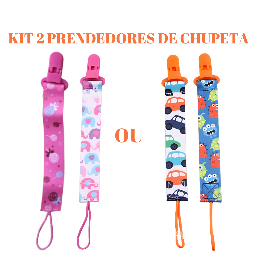 Kit 2 Unidades Prendedor Clipe Chupeta Menino e Menina - Promoção