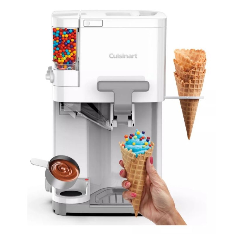 Maquina De Sorvete Italiano Com Coberturas  e Calda Cuisinart 110V