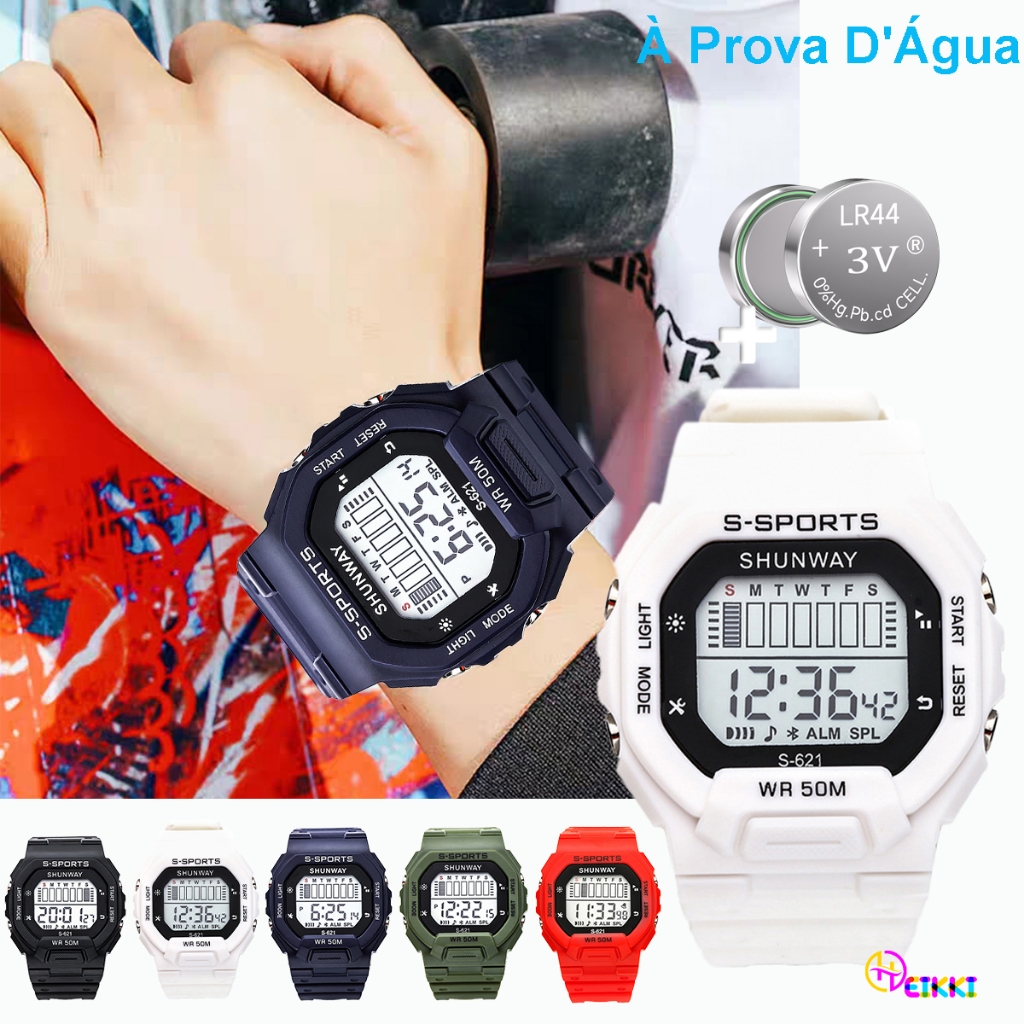 Relógio Digital Masculino Original A Prova D Água Relógio De Pulso Unissex Esportivo Cronômetro em Oferta na Shopee