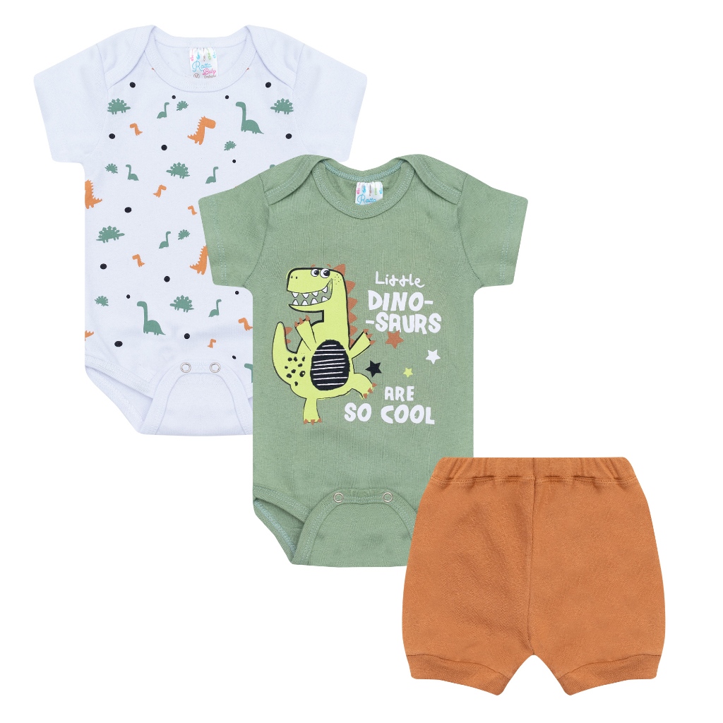 Kit body Bebê 3 peças Roupas de Bebe Conjunto Bebê Verão