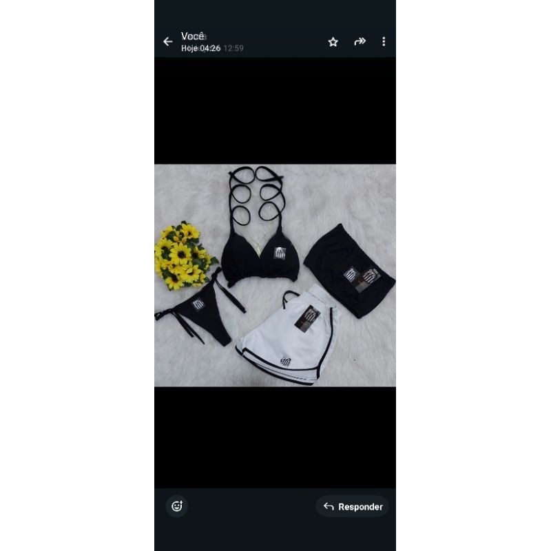 kit biquíni + faixa e bermuda tamanho único