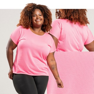 Blusa Plus Size Feminina Academia Camiseta Dry Musculação Caminhada
