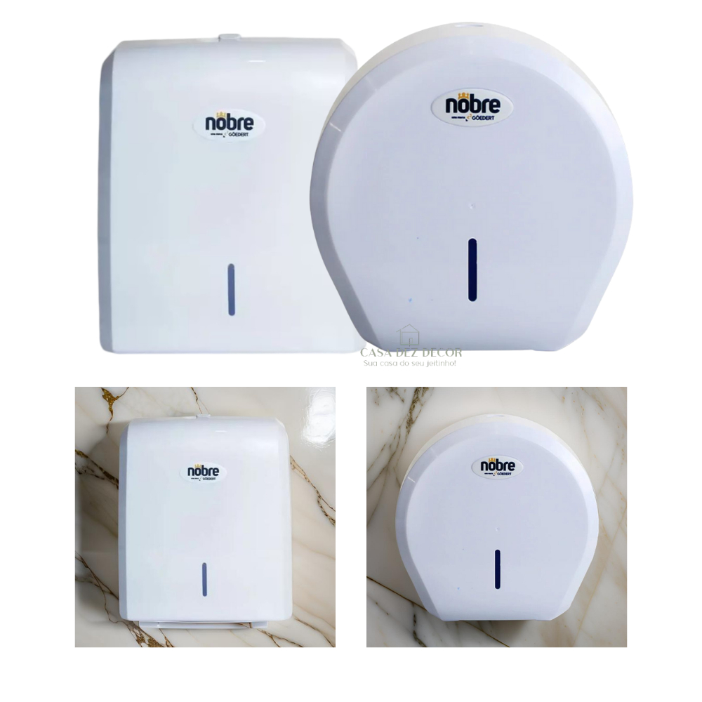 Combo Suporte Papel Toalha Interfolha + Dispenser Papel Higiênico 200 a 500 Metros Banheiro em Oferta na Shopee