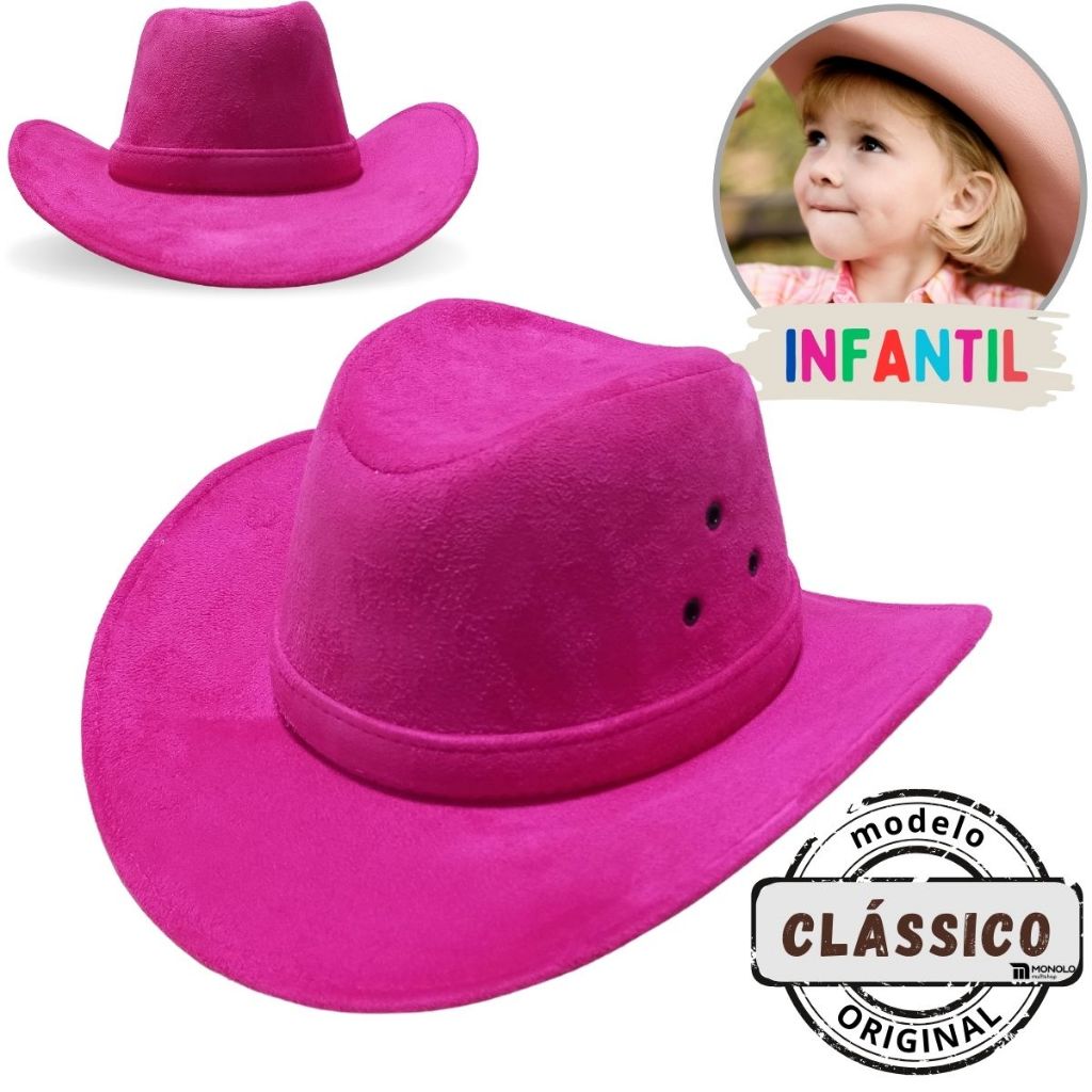 Chapéu Infantil Country Sertanejo Clássico Ana Castela Cowboy Peão Boiadeiro Festa Junina Barretos