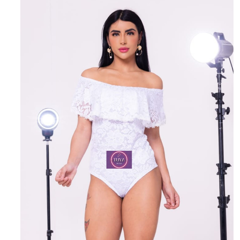 Body Renda Babado Ciganinha Ombro a Ombro moda feminina