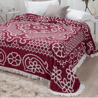 Colcha Cama de Casal Queen Chenille Jolitex Cobre Leito Com Franja Babado 2,20 X 2,40m em Oferta na Shopee