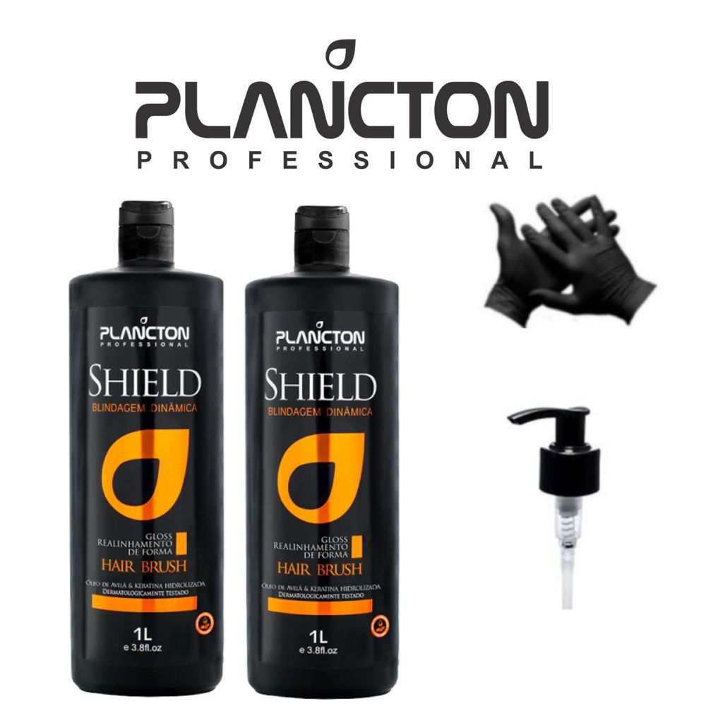 Kit (2) Gloss Progressivas Sem Formol Shield Blindagem Dinâmica + Pente Plancton