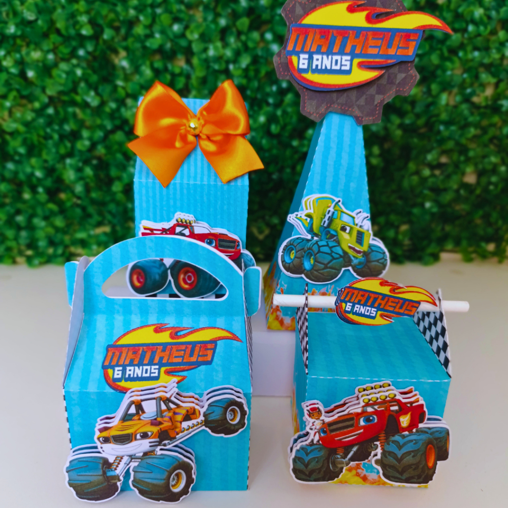 Kit Festa Monster Machine | Lembrancinhas | Festa infantil | Aniversário | Caixinhas Personalizadas