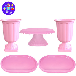 Kit Festa G - 1 Boleira Cake Renda 19cm , 2 Vasos Gregos e 2 Bandeja Oval em Oferta na Shopee
