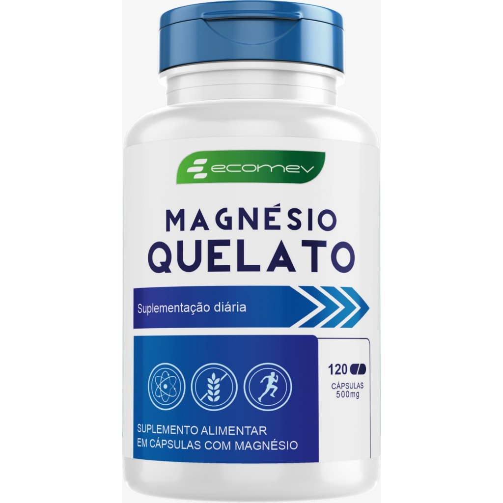 Magnesio Quelato 100% Puro 500mg 120 Cáps Maxima Absorção