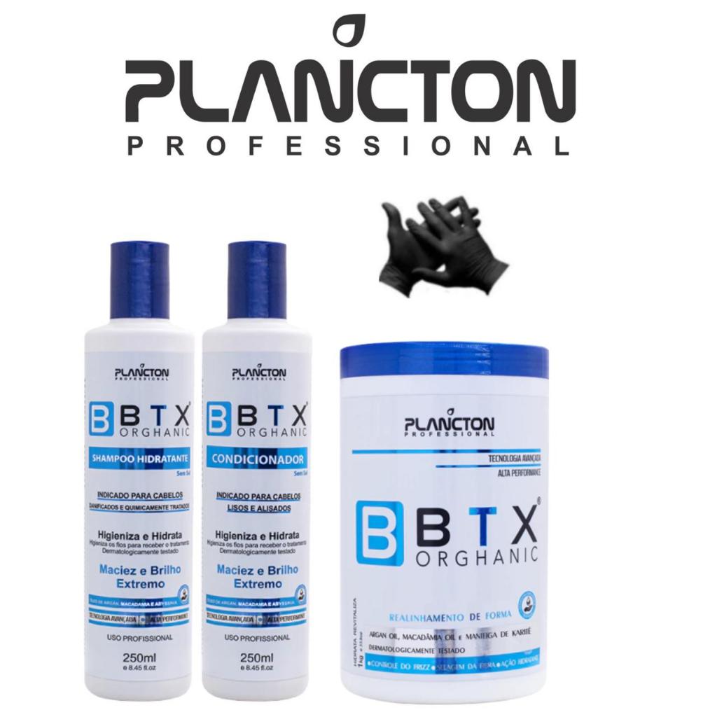 Kit Btx Orghanic Redução de Volume Sem formol + 3 Semanas Plancton + Luvas