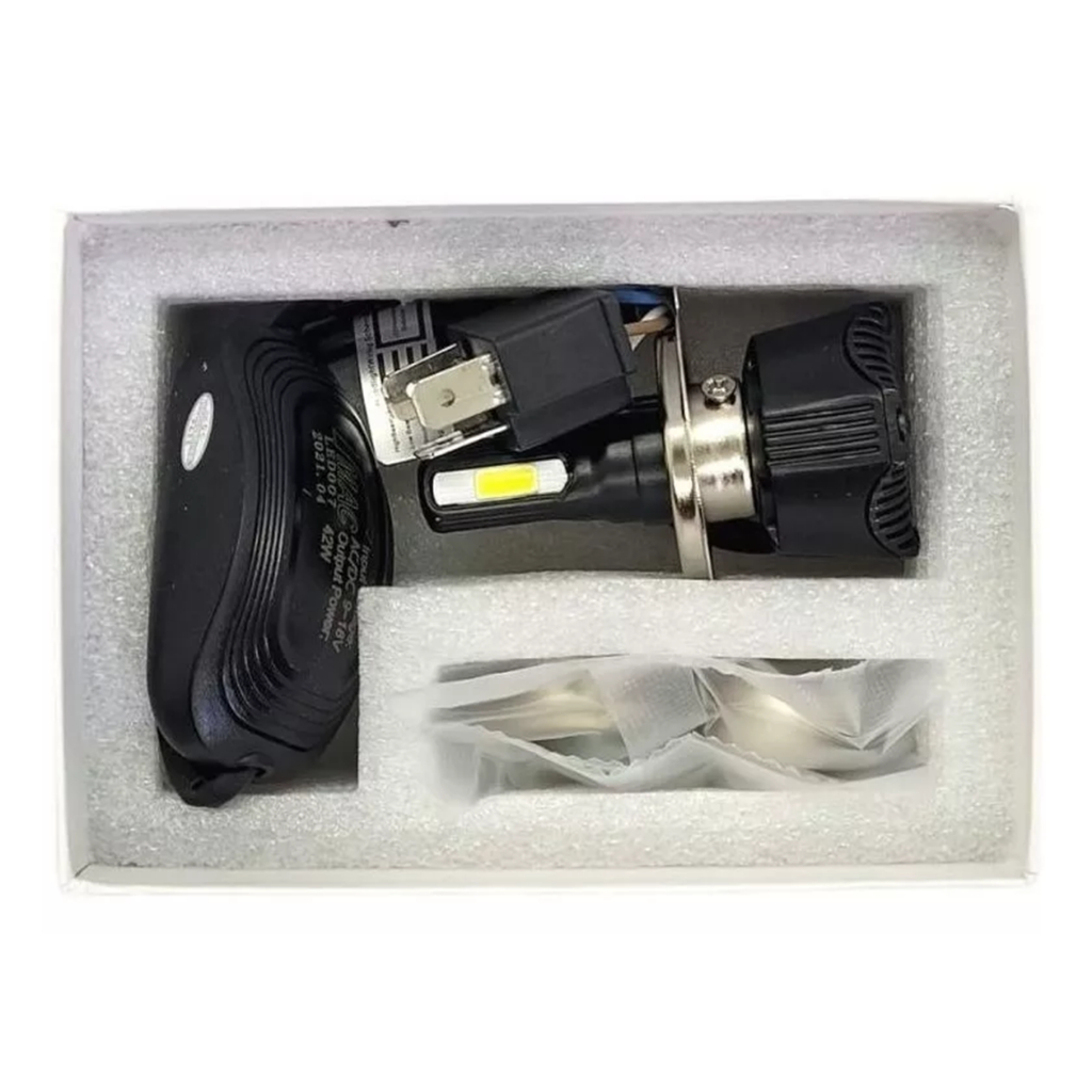 Lâmpada Led Moto Farol Tmac H4 42w 4 Leds 4600 Lumens Reator — imagem 2 de 2