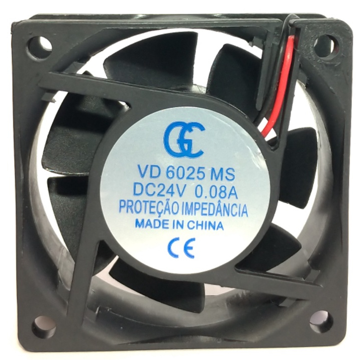 Micro Ventilador 60x60x25mm 24V Cooler Ventoinha 6x6x2,5cm 24V 5000rpm