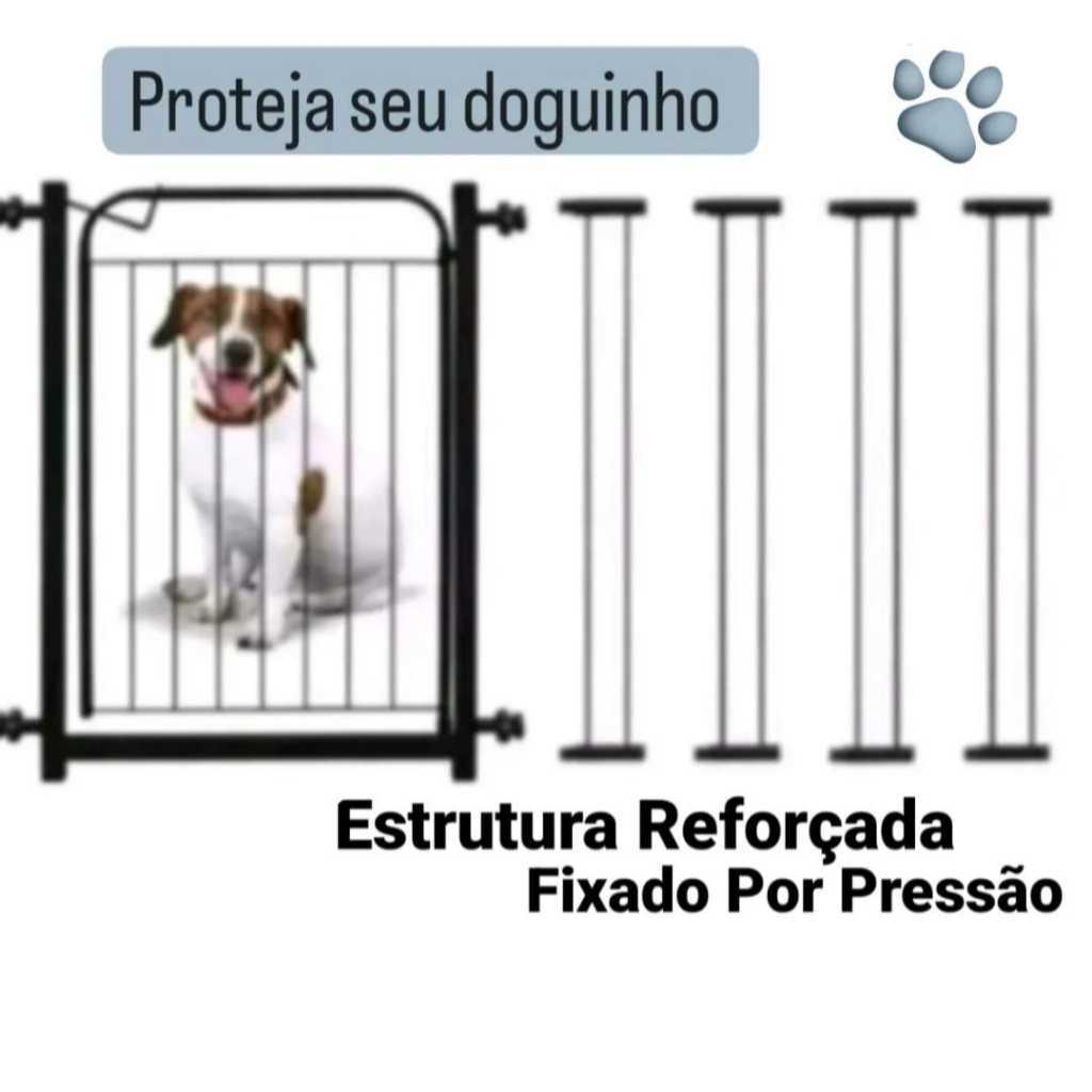 Portão Pet Grade (78cm A 113cm)  Para Cachorro Criança Portãozinho Cercado Segurança