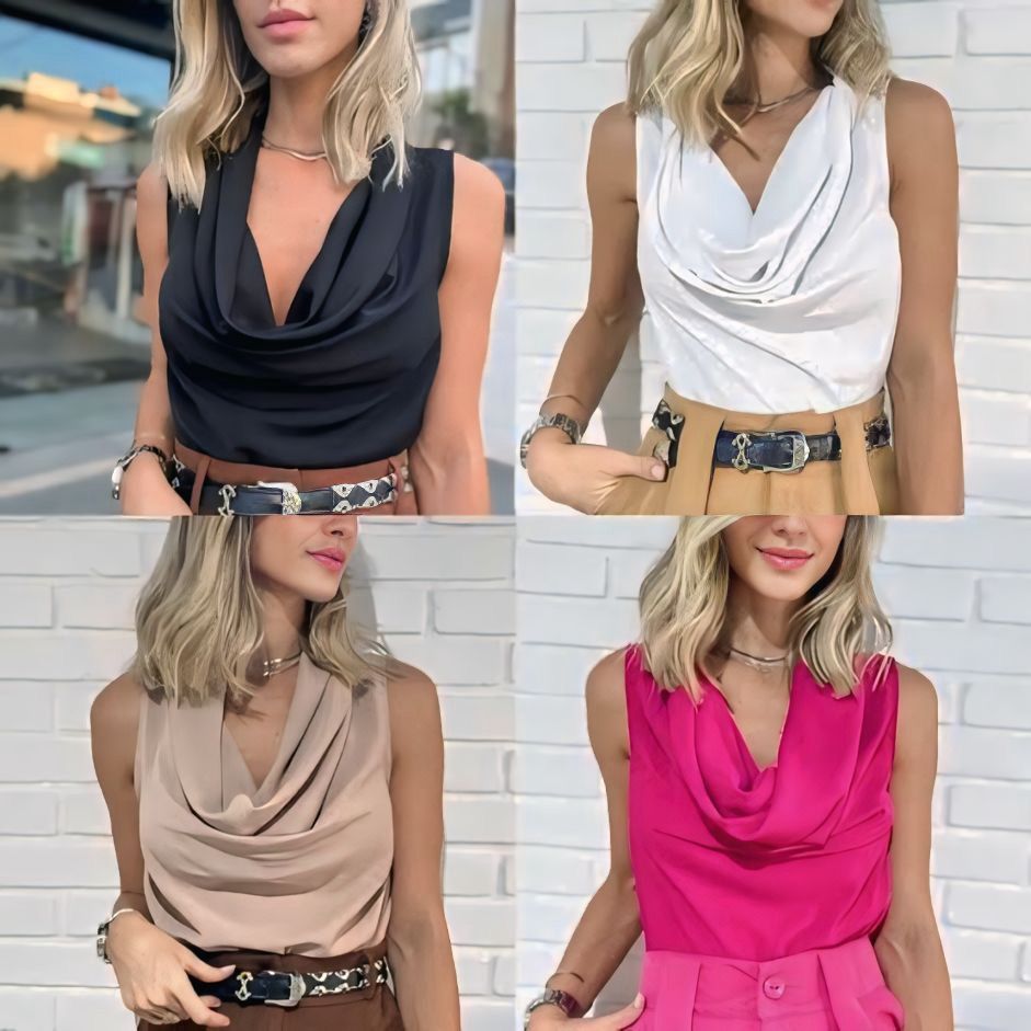 Blusa Feminina Gola Boba Suplex Light Moda Verão Elegante
