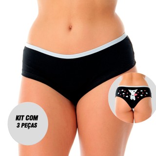 KIT 3 Calcinhas Algodão Sula em Oferta na Shopee