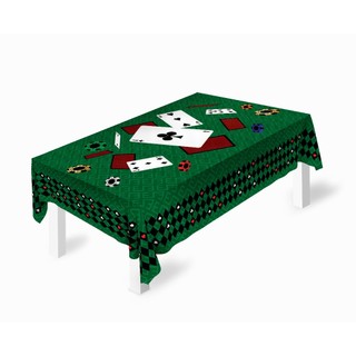 Toalha de Mesa Felpuda Cassino Verde Poker Truco 6 lugares