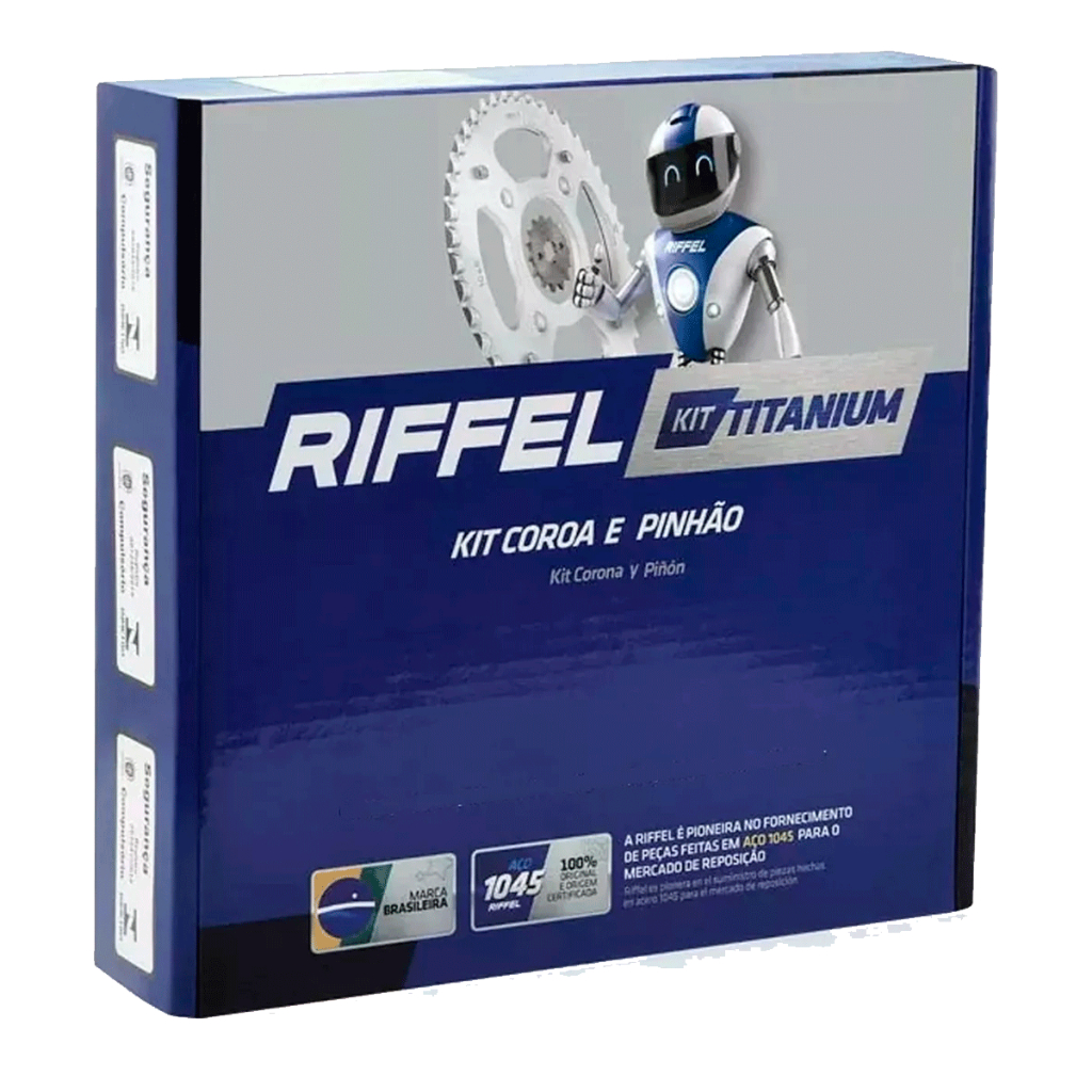 Kit Relação Titan 160 Fan 160 serve Titan Fan 150 Aço 1045 Sem Retentor Riffel — imagem 2 de 2