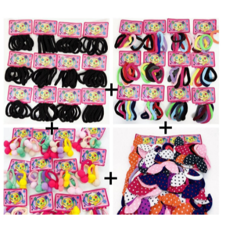KIT 4 Pacotes tem 48pcs Rabicó Meia Coelho+48pcs Pom Pom coloridos+72pcs preto+72pcs coloridos-YX