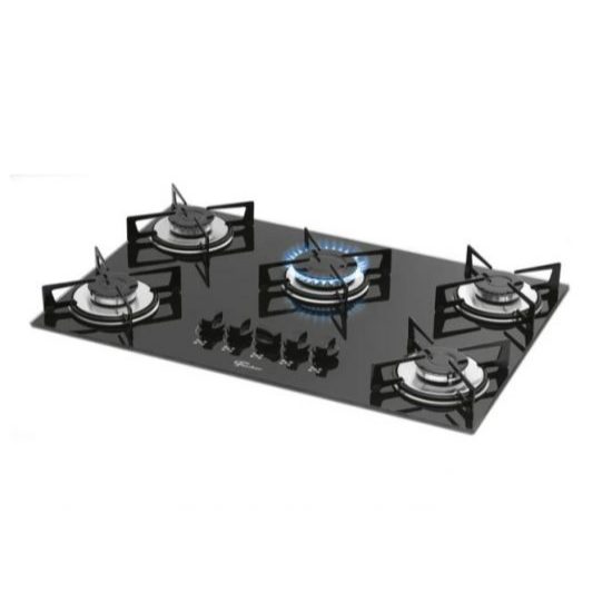Fogão Cooktop 5 Bocas Fischer Mesa Vidro Preto Bivolt 1642-6985 em Oferta na Shopee