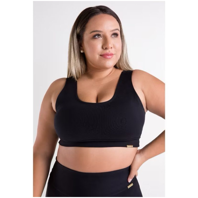 Kit 2 Top Plus Size Reforçado Academia Fitness Nadador Suplex Caminhada e Treino Roupa Feminina