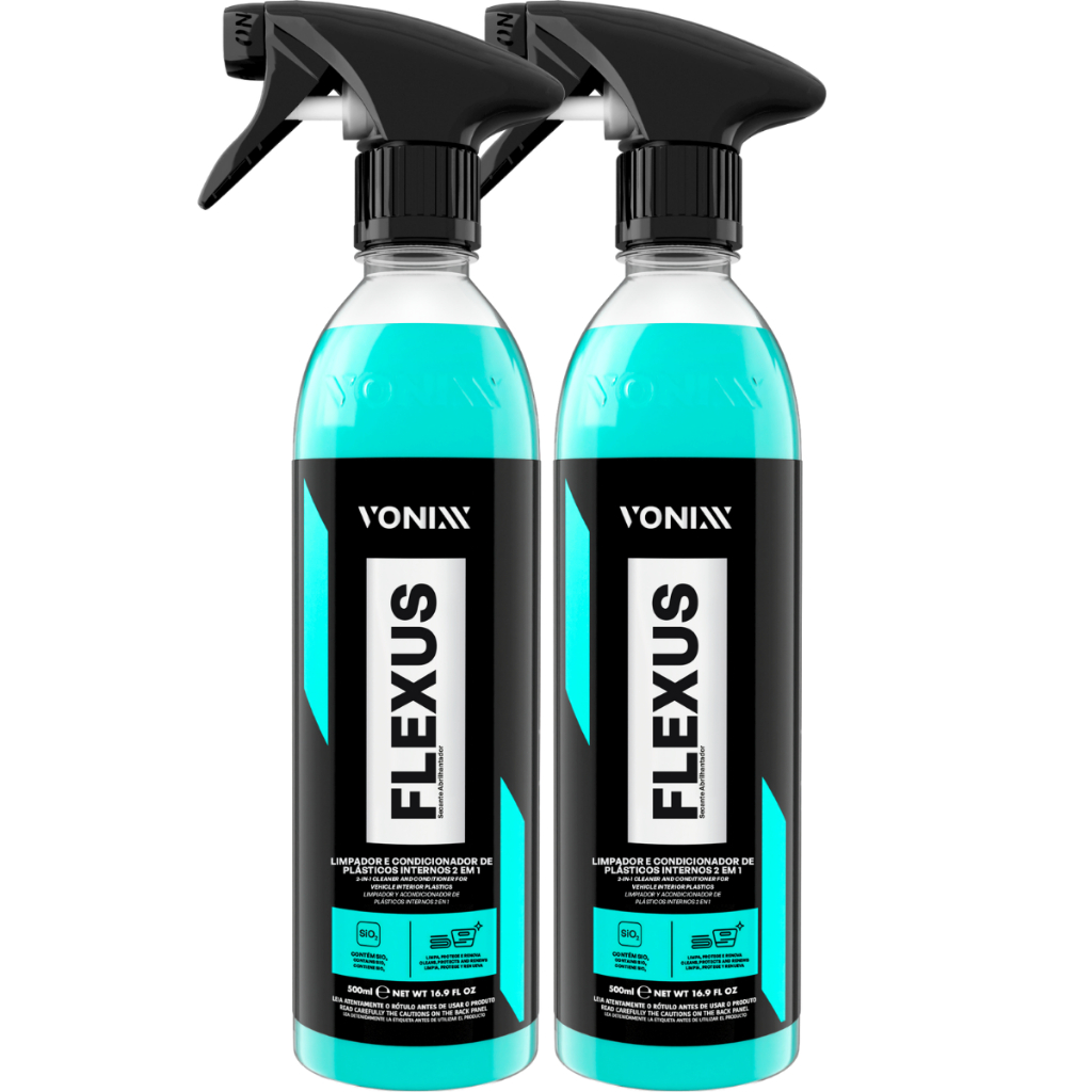 2 Flexus Vonixx Limpa Condiciona Plástico Painel 500ml