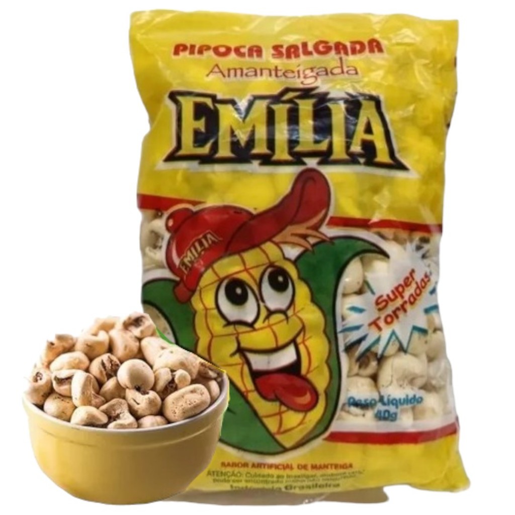 Kit Pipoca Emília Salgada Amanteigada 40g - Atacado C/ 10un ou 20un