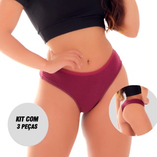 Kit 3 Tangas Fio Duplo De Algodão Gabi Dupla em Oferta na Shopee