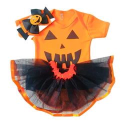 Body de Bebe Temático Infantil Mesversário Menina Hallowen+Laço+Tule