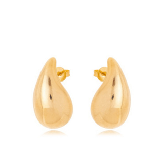 Brinco Feminino De Gota D'água Virgula Minimalista Folheado A Ouro 18k em Oferta na Shopee