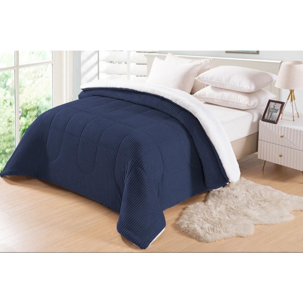 Coberdrom Casal Queen Dupla Face Manta e Sherpa Pele de Carneiro Peludo