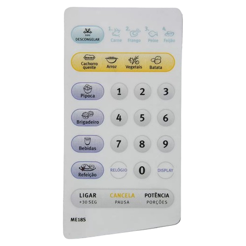 TECLADO MEMBRANA MICROONDAS ME 18 S FLAT LADO ESQUERDO